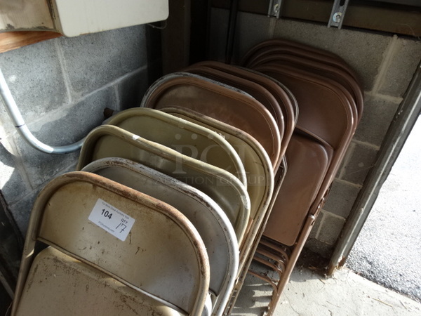 ALL ONE MONEY! Lot of 17 Metal Folding Chairs! 18x17x40 - Image 5 of 5