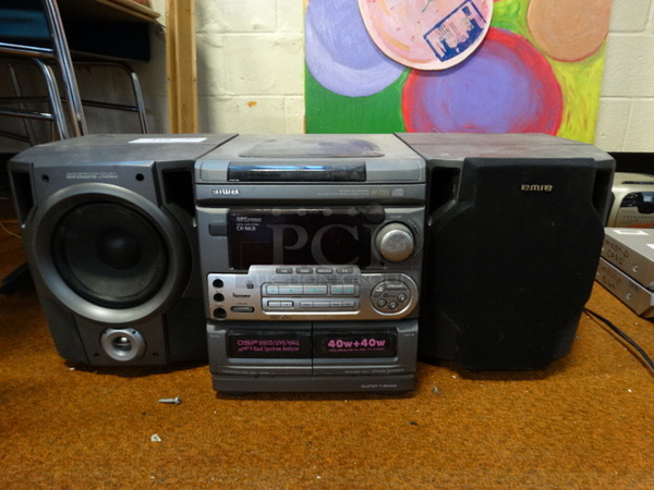 Aiwa Tape/CD Player w/ 2 Speakers. 30x12x12 - Image 1 of 5
