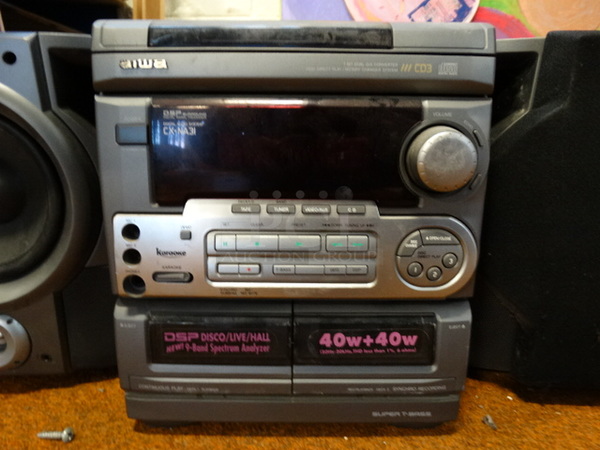 Aiwa Tape/CD Player w/ 2 Speakers. 30x12x12 - Image 4 of 5