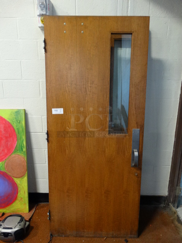 2 Wooden Doors w/ View Through Window. 36x7x83. 2 Times Your Bid!