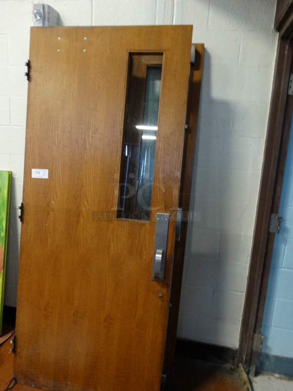 2 Wooden Doors w/ View Through Window. 36x7x83. 2 Times Your Bid! - Image 2 of 4