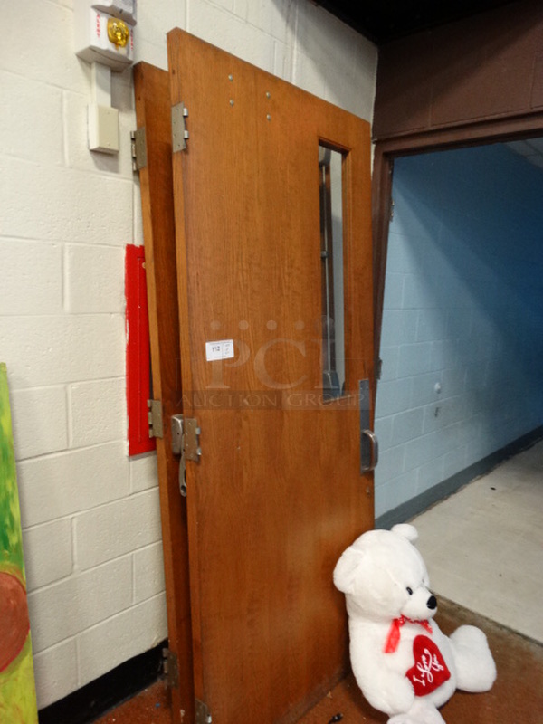 2 Wooden Doors w/ View Through Window. 36x7x83. 2 Times Your Bid! - Image 4 of 4