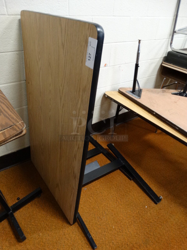 Wood Pattern Table. Leg Needs Reattached. 48x30x27 - Image 1 of 3