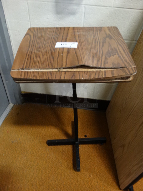 Wood Pattern Music Stand on Black Leg. 20x16x35 - Image 1 of 3