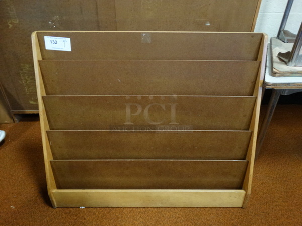 Wood Pattern Magazine Rack. 36x11x30 - Image 1 of 4