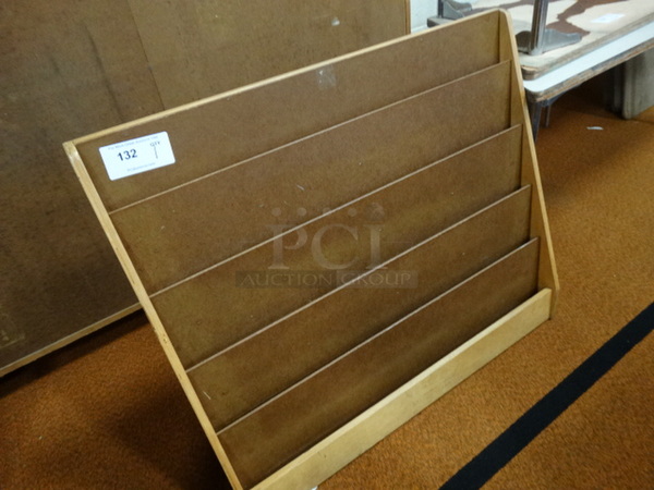 Wood Pattern Magazine Rack. 36x11x30 - Image 2 of 4