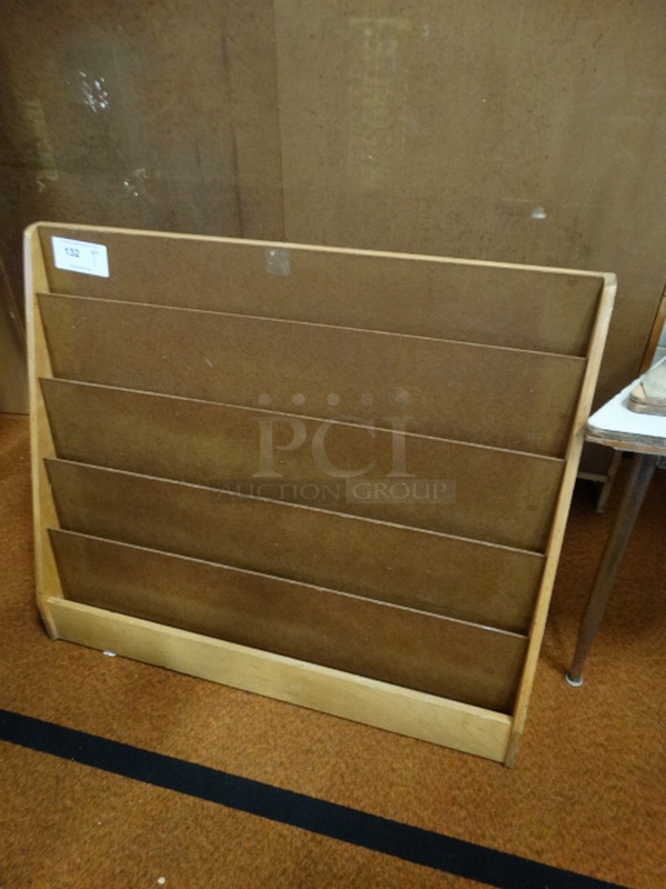 Wood Pattern Magazine Rack. 36x11x30 - Image 3 of 4