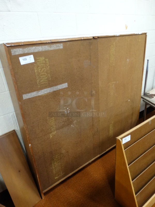 Wood Pattern Shelving Unit. 66.5x10x61 - Image 1 of 3