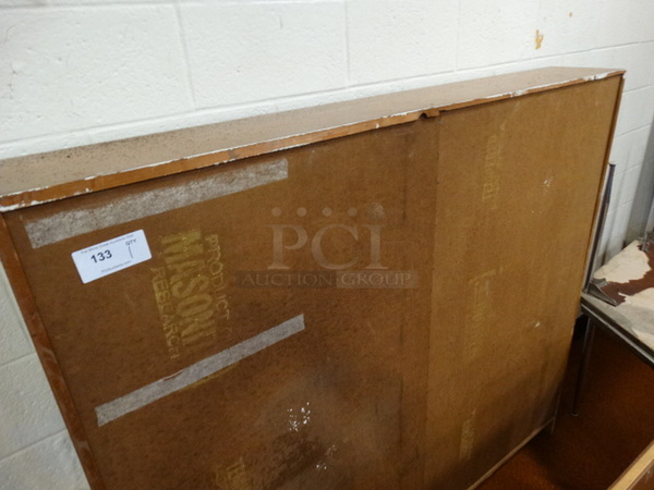 Wood Pattern Shelving Unit. 66.5x10x61 - Image 2 of 3