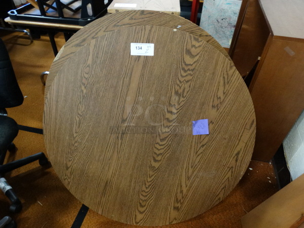 2 Wood Pattern Round Tabletops. 41.5x41.5x1.5. 2 Times Your Bid! - Image 1 of 4