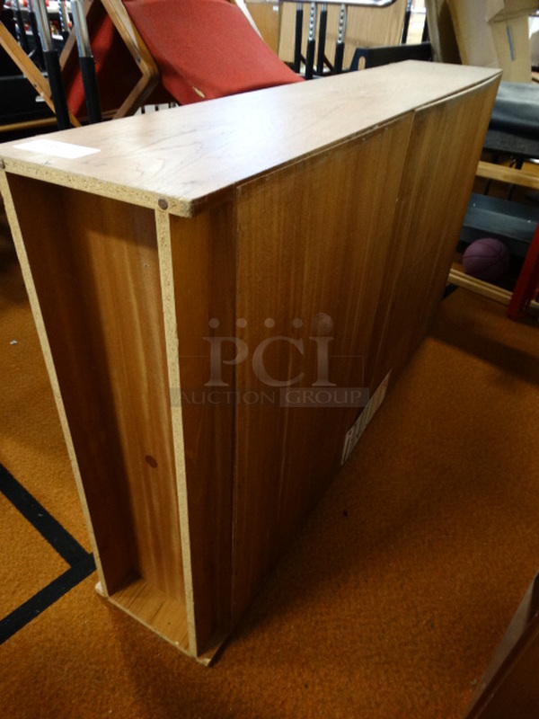 2 Wood Pattern Shelving Units. 39.5x13x69, 36x12x72. 2 Times Your Bid! - Image 3 of 3