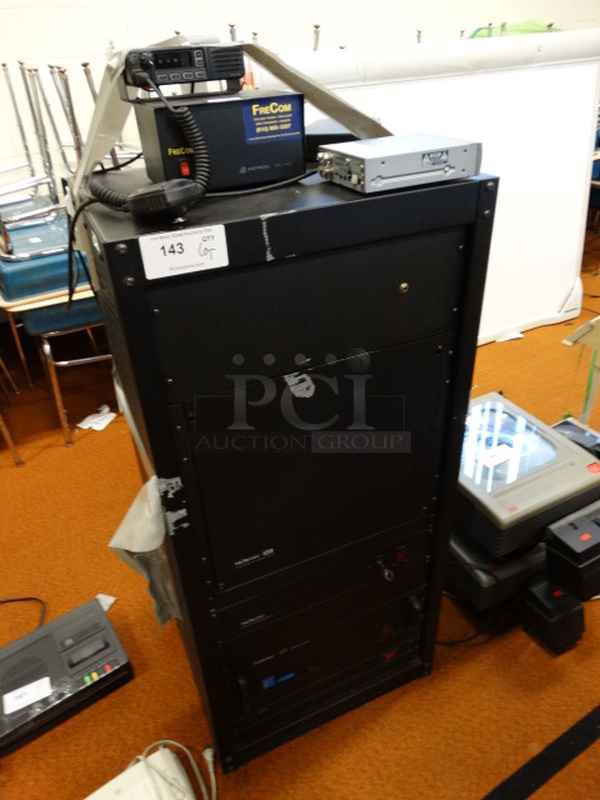 4 Items; Telecor XL Administrative Communication System, Telecor PSU-2 Power Supply, Telecor 125 Amplifier, Telecor AC-15 Power Bar in Black Metal Case. 22x18.5x55. 4 Times Your Bid!  - Image 3 of 10