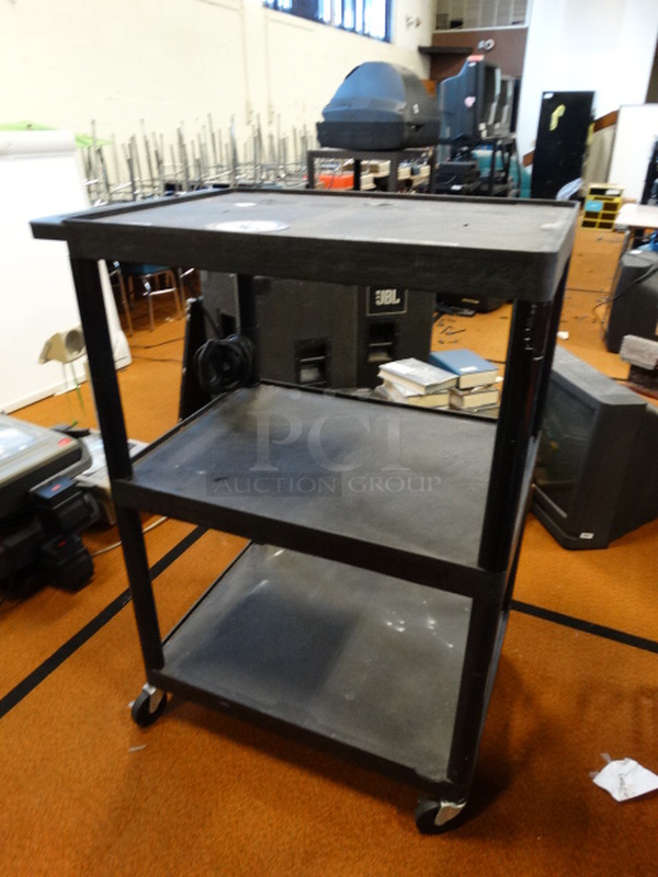 Black Poly 3 Tier Cart on Casters. 24x35x48 - Image 2 of 3