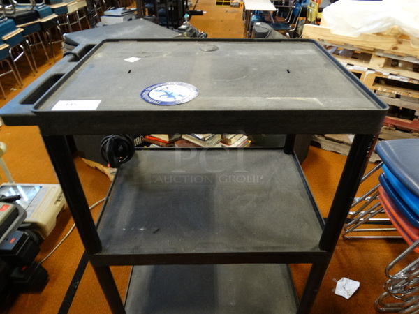 Black Poly 3 Tier Cart on Casters. 24x35x48 - Image 3 of 3
