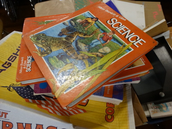 ALL ONE MONEY! Lot of Various Items Including Textbooks on Tan Poly 2 Tier Cart w/ Casters! 40x26x32 - Image 5 of 5
