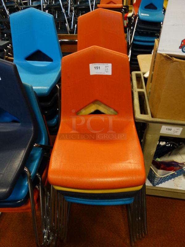 12 Poly Chairs on Metal Legs. 20x23x30. 12 Times Your Bid! - Image 1 of 3