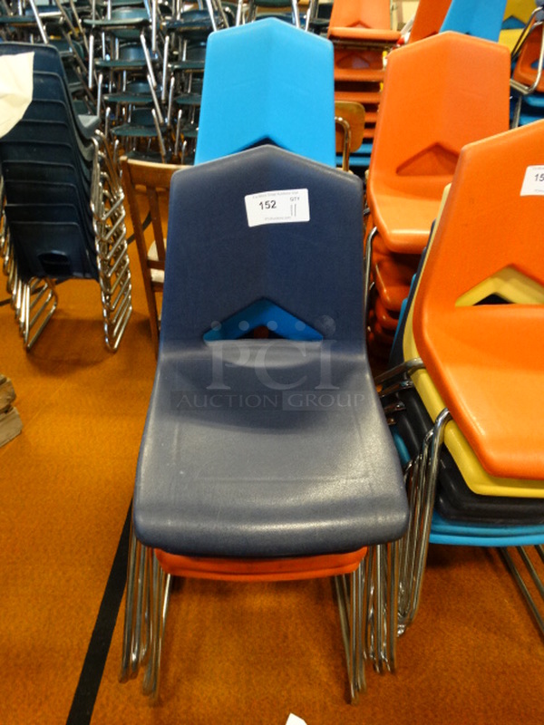 11 Poly Chairs on Metal Legs. 20x23x30. 11 Times Your Bid! - Image 1 of 3