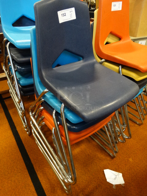 11 Poly Chairs on Metal Legs. 20x23x30. 11 Times Your Bid! - Image 2 of 3