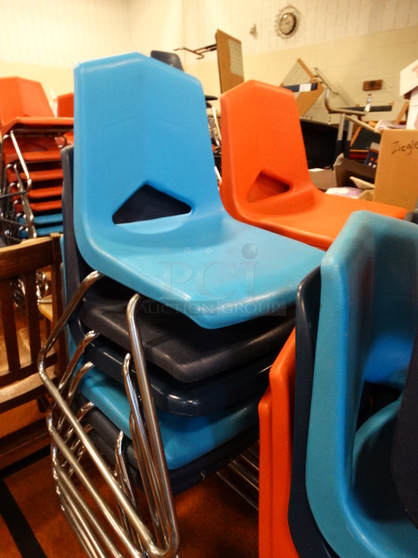 11 Poly Chairs on Metal Legs. 20x23x30. 11 Times Your Bid! - Image 3 of 3