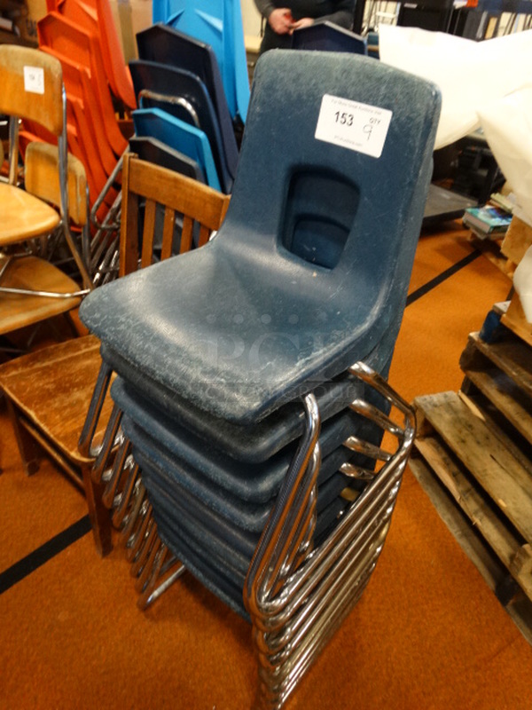 9 Poly Chairs on Metal Legs. 15x17x23. 9 Times Your Bid! - Image 2 of 4