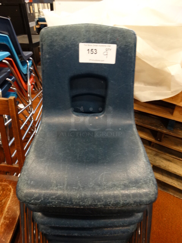 9 Poly Chairs on Metal Legs. 15x17x23. 9 Times Your Bid! - Image 4 of 4
