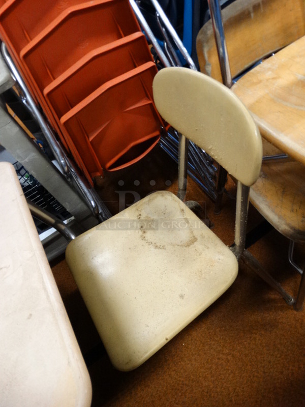 Metal Student Desk w/ Attached Chair. 24x34x32 - Image 2 of 3