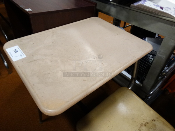 Metal Student Desk w/ Attached Chair. 24x34x32 - Image 3 of 3