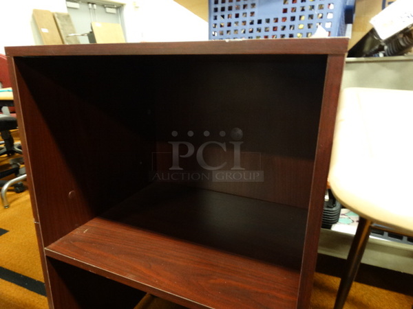 Wood Pattern Cart w/ Undershelf on Casters. 21.5x17.5x35 - Image 2 of 3