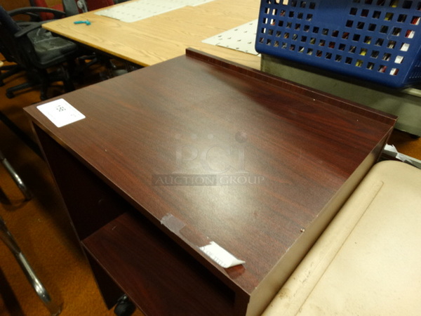 Wood Pattern Cart w/ Undershelf on Casters. 21.5x17.5x35 - Image 3 of 3