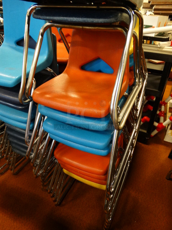 20 Various Poly Chairs on Metal Legs. Includes 17x21x28. 20 Times Your Bid! - Image 2 of 3