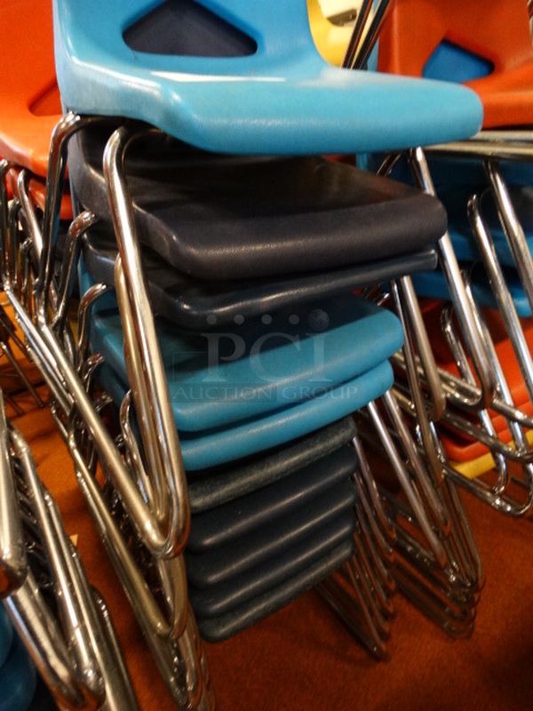 20 Various Poly Chairs on Metal Legs. Includes 17x21x28. 20 Times Your Bid! - Image 3 of 4