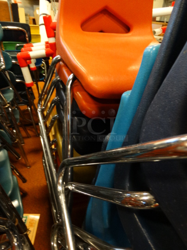 20 Various Poly Chairs on Metal Legs. Includes 17x21x28. 20 Times Your Bid! - Image 4 of 4