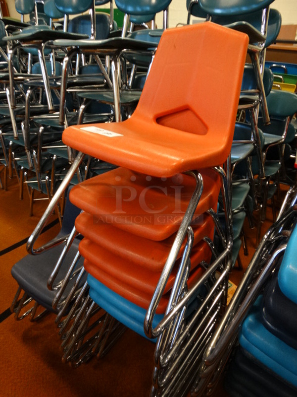 12 Various Poly Chairs on Metal Legs. Includes 17x21x28. 12 Times Your Bid! - Image 2 of 3