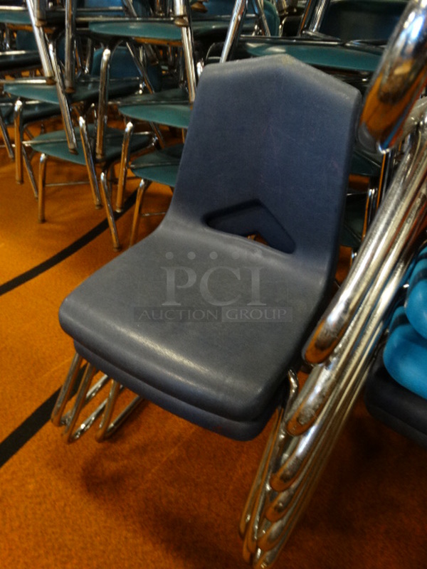 12 Various Poly Chairs on Metal Legs. Includes 17x21x28. 12 Times Your Bid! - Image 3 of 3