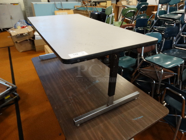 2 Tables on Metal Legs. 72x36x28, 60x30x25. 2 Times Your Bid! - Image 2 of 4