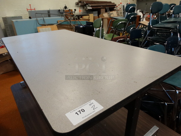 2 Tables on Metal Legs. 72x36x28, 60x30x25. 2 Times Your Bid! - Image 4 of 4