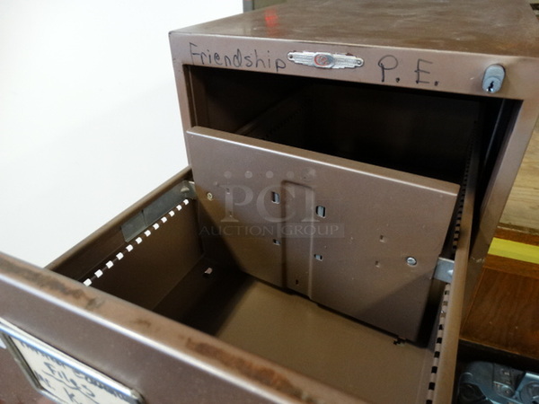 Yawman Brown Metal 5 Drawer Filing Cabinet. 15x28x58 - Image 3 of 4
