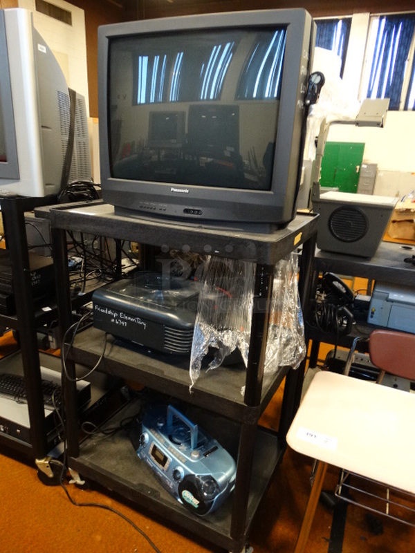 ALL ONE MONEY! Lot of Panasonic Television, Projector and Cassette Player and Metal 3 Tier AV Cart! Cart: 35x24x48.5 - Image 6 of 6