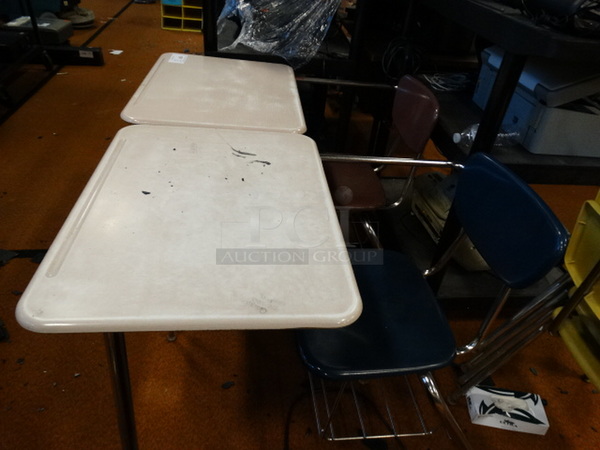 2 Student Desk w/ Attached Chair. 24.5x34x31. 2 Times Your Bid! - Image 2 of 4