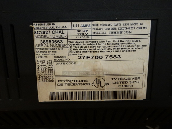 2 28" Televisions; 1 Philips Model SC2927 CHAL. 2 Times Your Bid! - Image 3 of 5