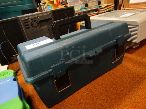 Hamilton Blue Poly Toolbox w/ Headphones. 20x10x9.5 - Image 2 of 5