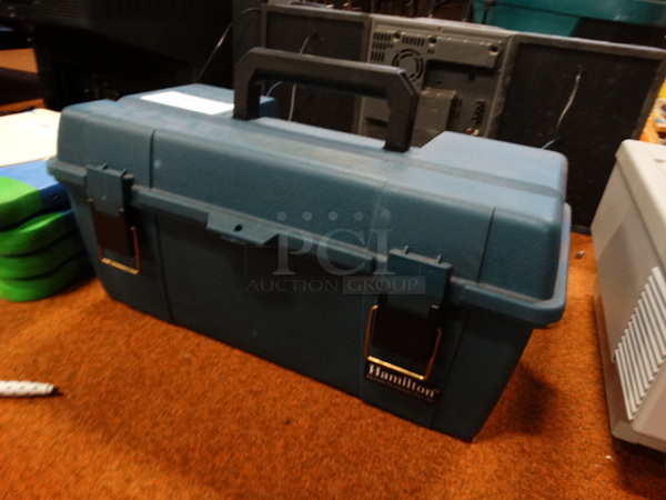 Hamilton Blue Poly Toolbox w/ Headphones. 20x10x9.5 - Image 3 of 5