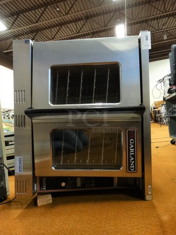 BEAUTIFUL! Garland Master 450 Stainless Steel Commercial Gas Powered Full Size Convection Oven w/ View Through Doors and Metal Oven Racks. Comes w/ 4 Metal Legs! 38x42x36