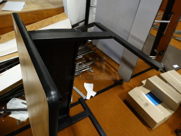 Wood Pattern Table on Metal Legs. 48x30x27 - Image 2 of 3