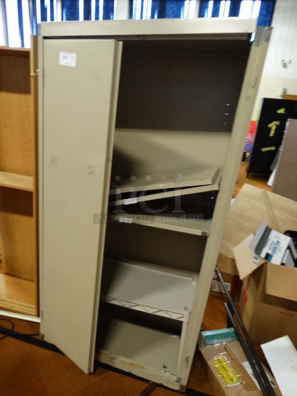 Tan Metal Cabinet. 36x18x72 - Image 2 of 4