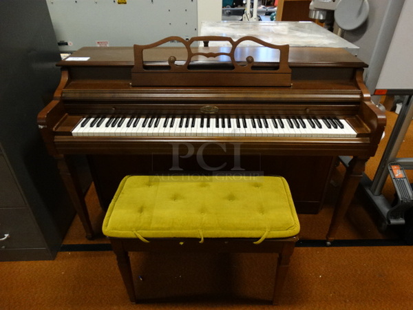 WOW! Wurlitzer Wooden Piano w/ Piano Bench. 57x24x38 - Image 4 of 9