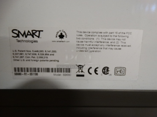 SMARTBoard Interactive Whiteboard on Casters w/ Bag of Electronic Units! 65x30x82 - Image 5 of 8