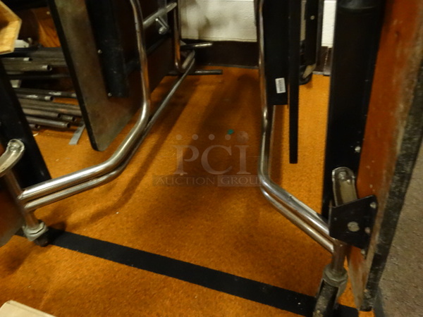 Fold Up Gray Cafeteria Table on Casters. Folded: 79x52x33 - Image 3 of 3