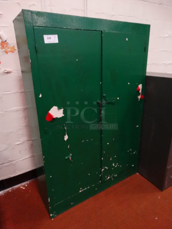 Green 2 Door Cabinet w/ Contents! 48x13x70 - Image 3 of 6