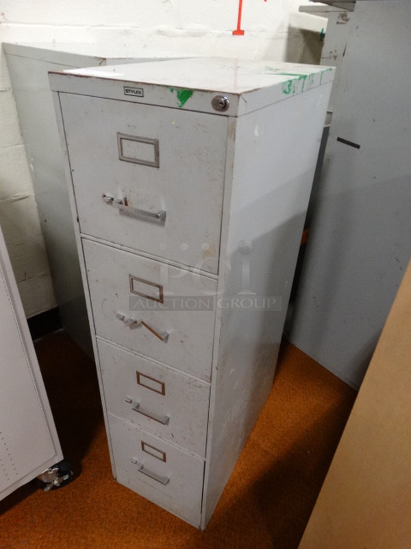 2 Stylex Gray Metal 4 Drawer Filing Cabinets. 15x27x52. 2 Times Your Bid! - Image 2 of 5